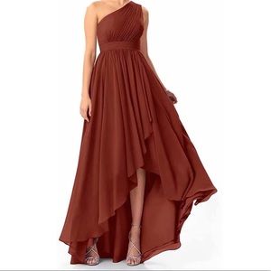 Hi low dress burnt orange rust color size 18